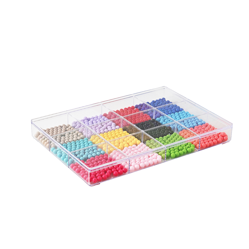 BangQiao Fixed 12 Grids Clear Plastic Storage Box with Detached Lid, Transparent Organizer Case for Bead, Button, Jewelry, Sewing Kit, DIY Accessories 